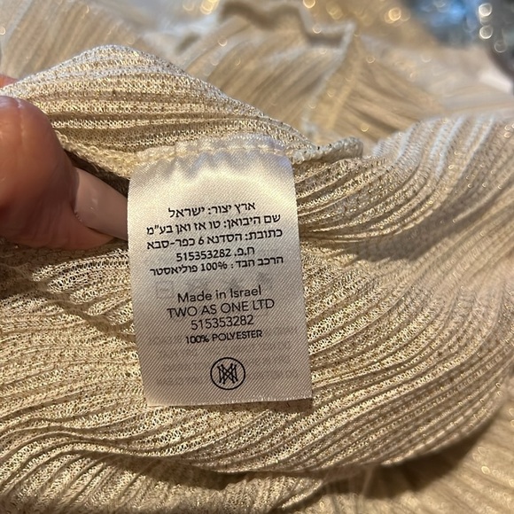 SABINA MUSAYEV Carry Tiered Belted Metallic Dress - Ivory - Picture 11 of 12